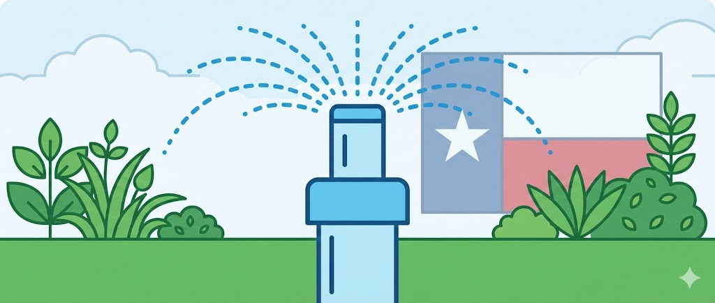 Illustration of a new sprinkler installation